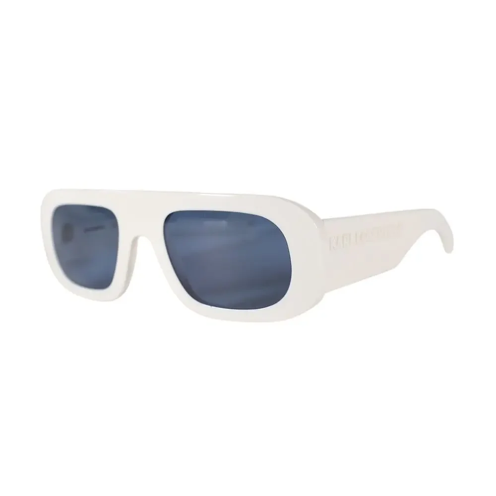Karl Lagerfeld Oval Rectangle East West Mens Sunglasses - White / Blue - NWT